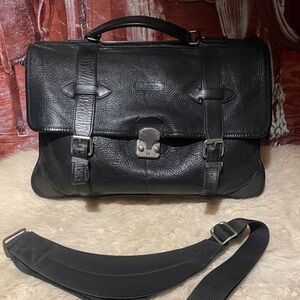 Roots 3 section leather briefcase